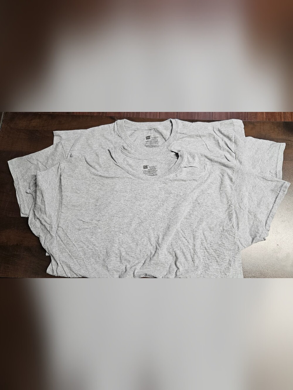 2 size XL Hanes Heather Gray Short Sleeve Tshirts. 90% cotton.  10% Polyester